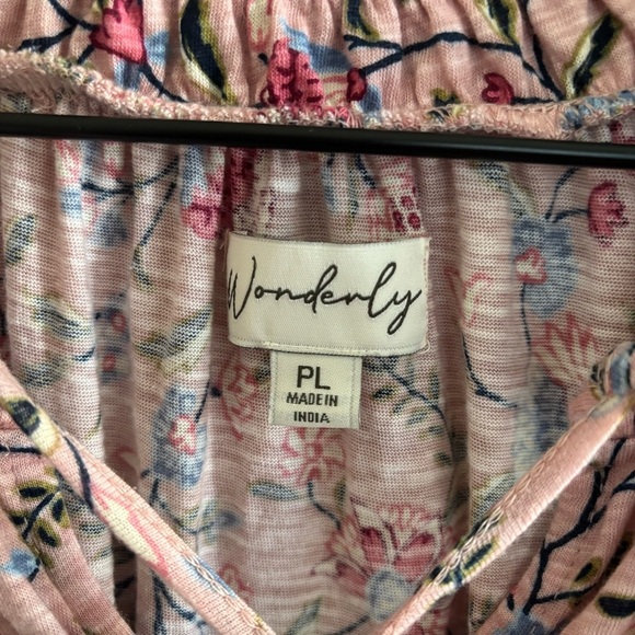 Wonderly Pink Floral Blouse Women’s Petite Large Peasant Cottagecore Boho - Picture 12 of 15